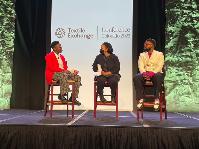 Sandra Gonza, Kenya Wiley and Neil Montgomery at Textile Exchange